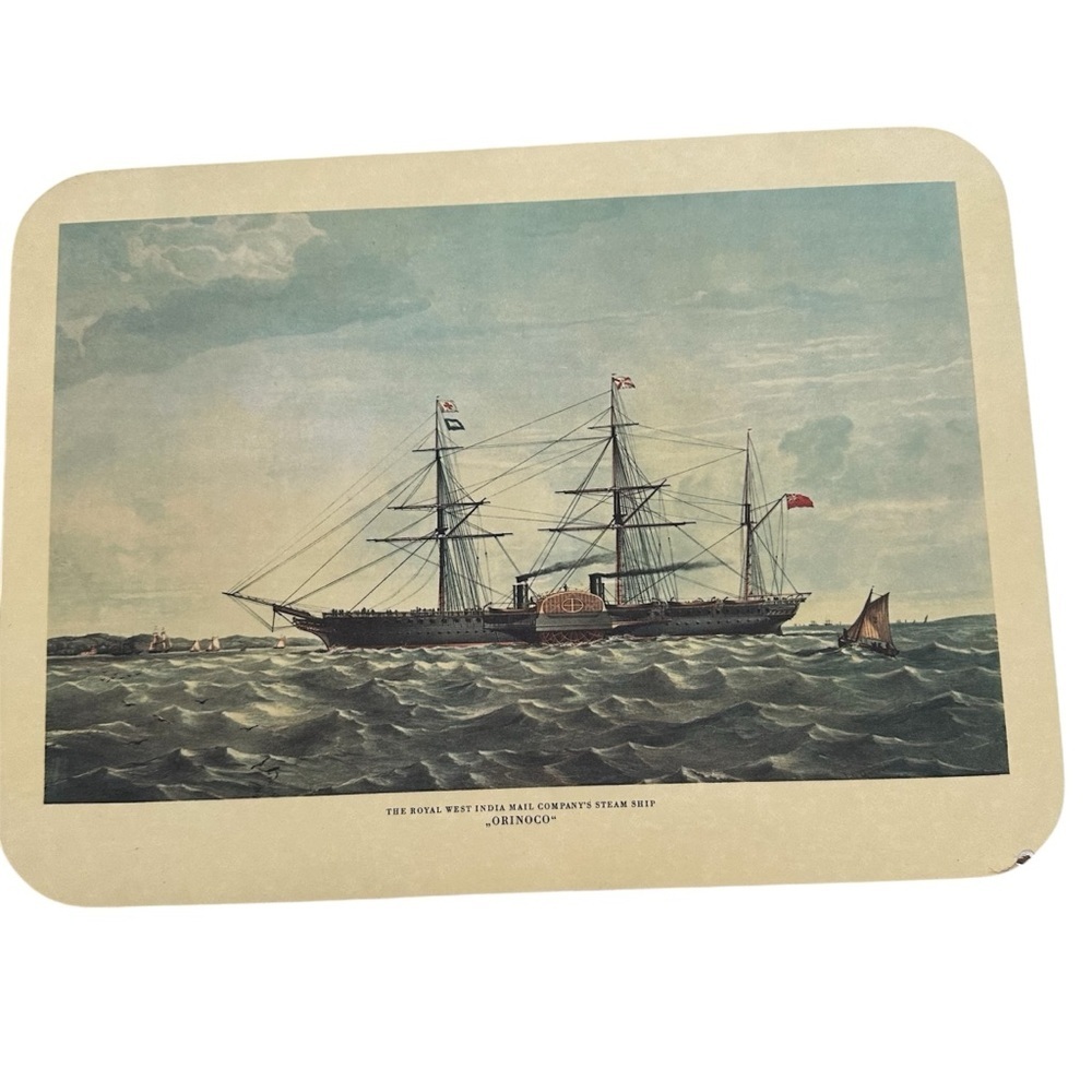 Scully & Scully “Orinoco” Tall Ship Lacquered Front, Felt Back Placemat